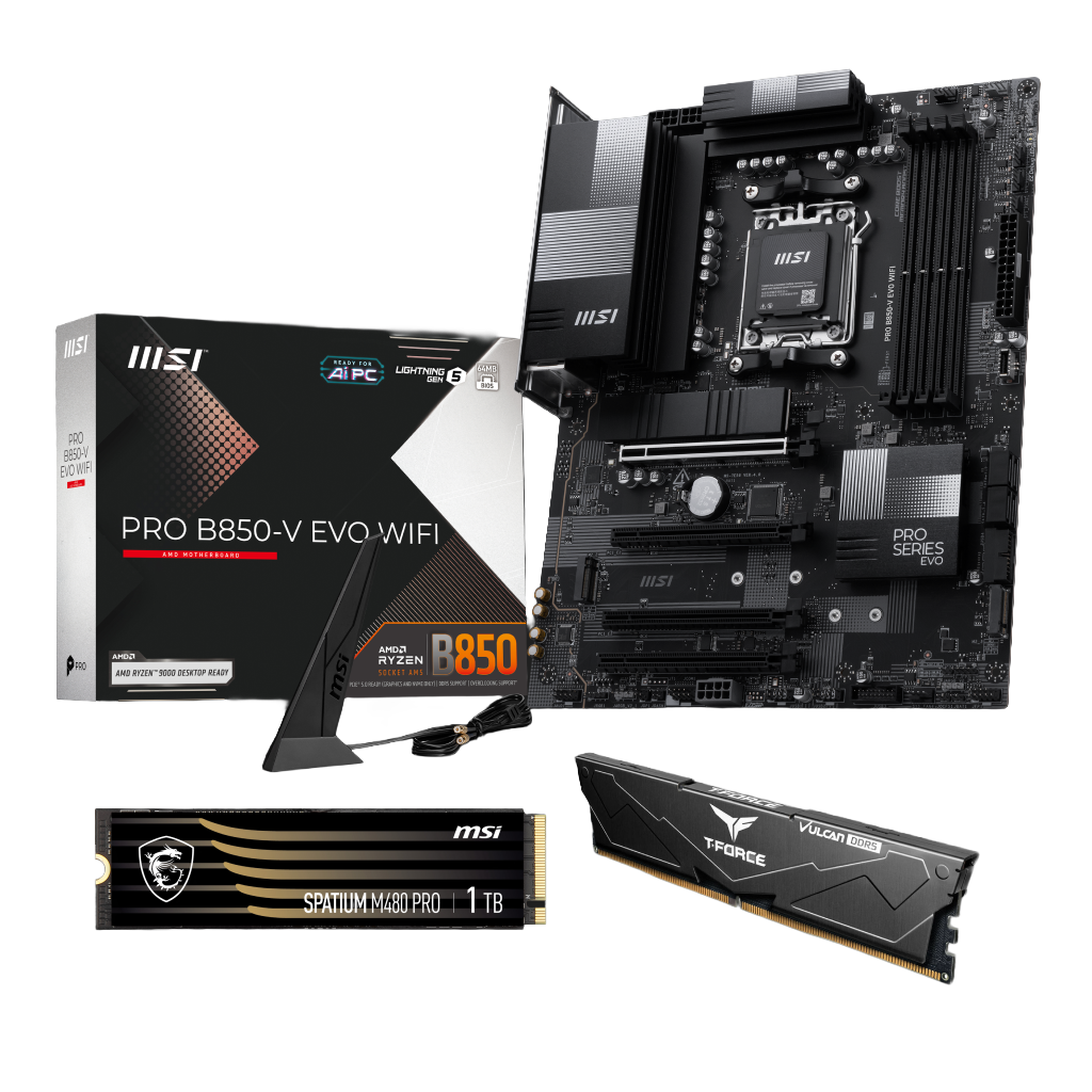 MSI PRO B850-V EVO WIFI + 16GB DDR5 Bundle + 1TB SSD | Affordable
